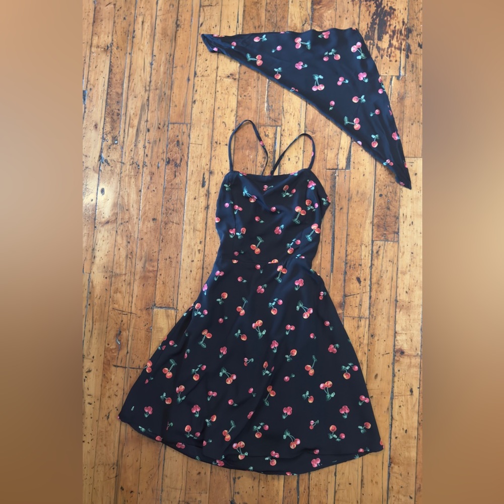 Cherry Dress with Bandanna